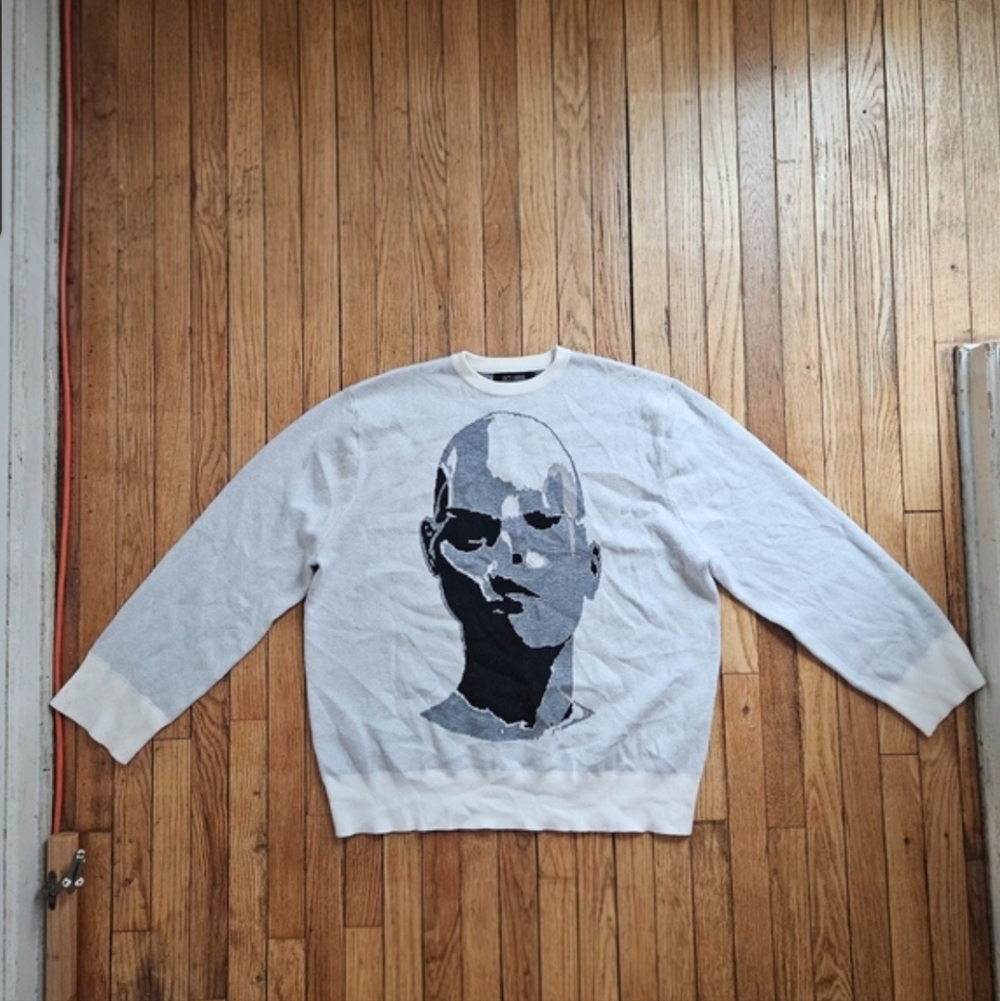 Outlander Graphic Grey And Black Sweater Seen on A$AP Rocky